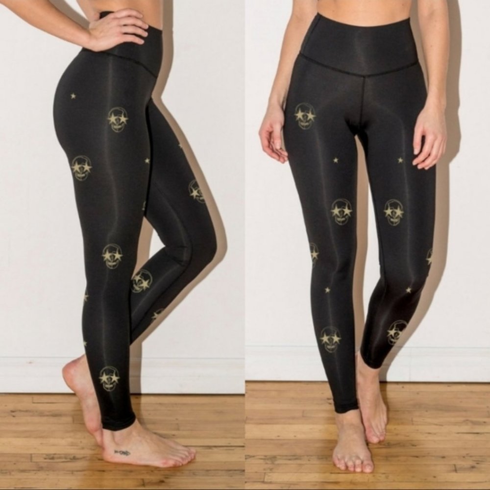 CHRLDR metallic skull leggings
